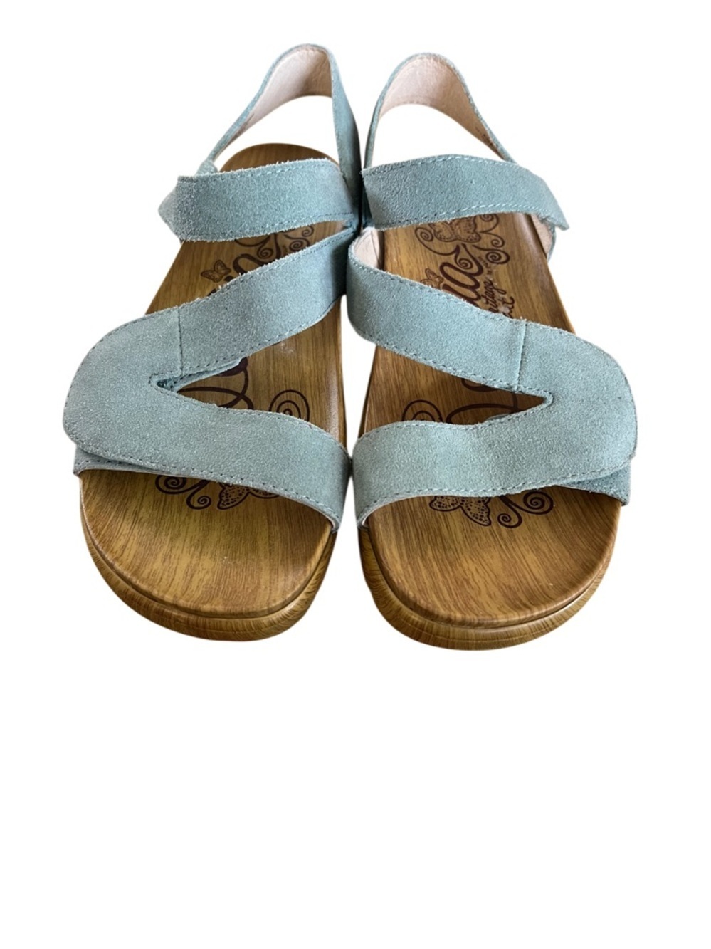 Alegria Women’s Light Blue leather Strap Sandal
